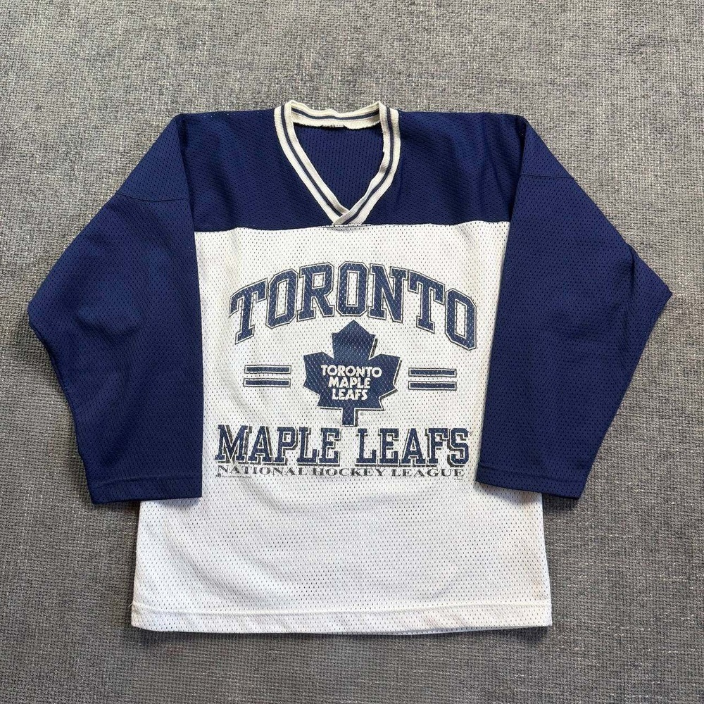 NHL Toronto Maple Leafs Jersey Mens M Blue White Mesh Vintage 90s Graphic